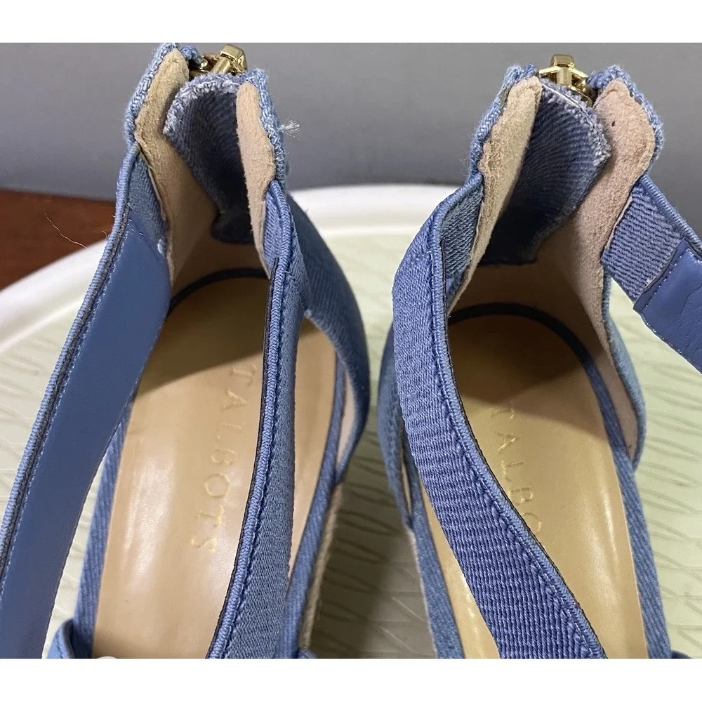 Talbots Lynsday Espadrilles Wedges Cotton Canvas Light Denim Blue‎ EUC 10.5M